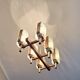 Brutalist teak and art glass chandelier, Italy 1960s