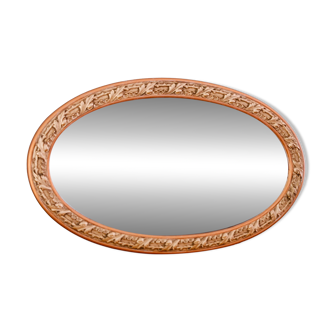Art Nouveau gilded plaster oval mirror