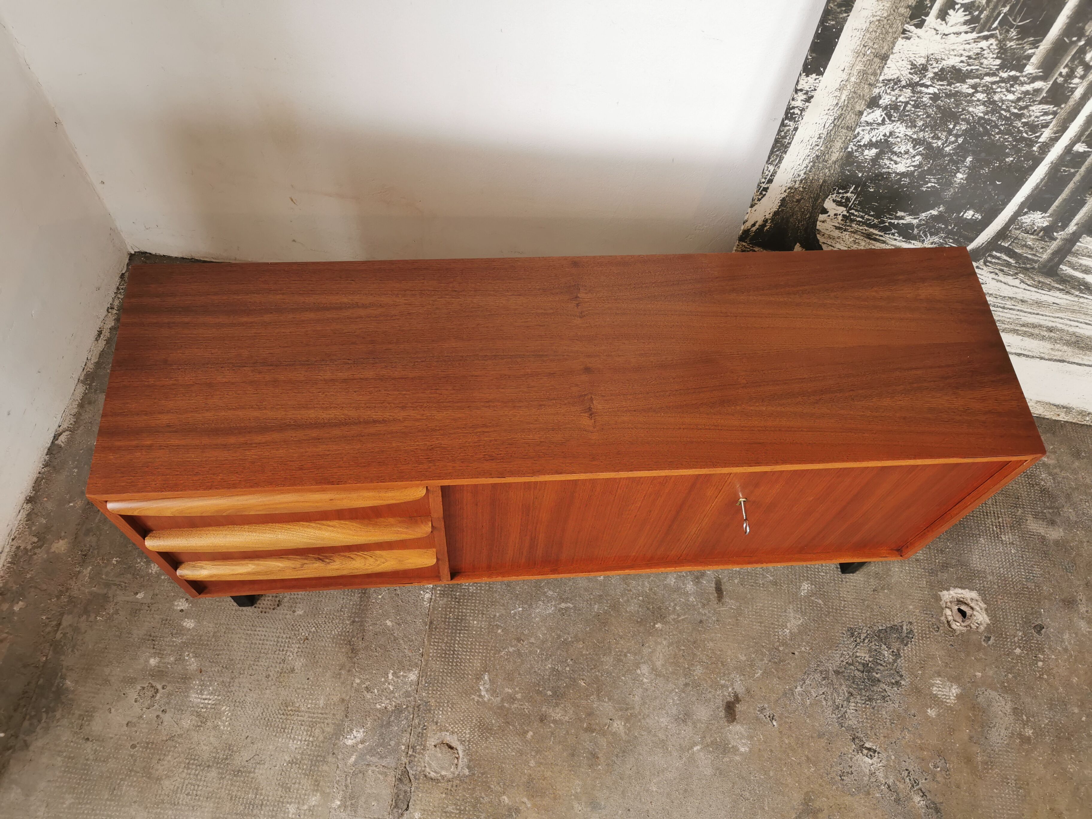 Sideboard teak and Scandinavian walnut