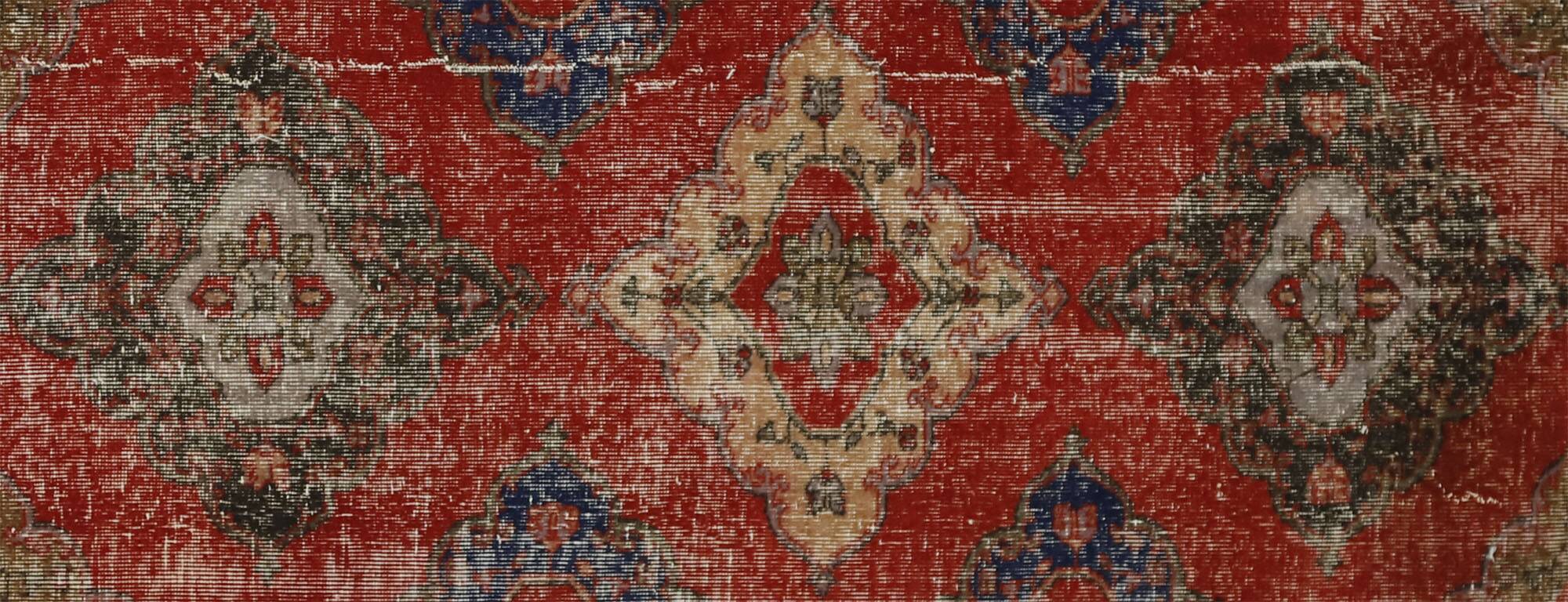 Tapis couloir vintage fait main – Anatolie, années 1950 – 370x106 cm