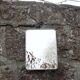 Small vintage barber mirror – metal frame – antique mirror
