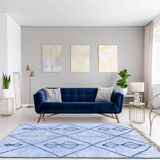 Modern Moroccan carpet blue contemporary art 200x300cm
