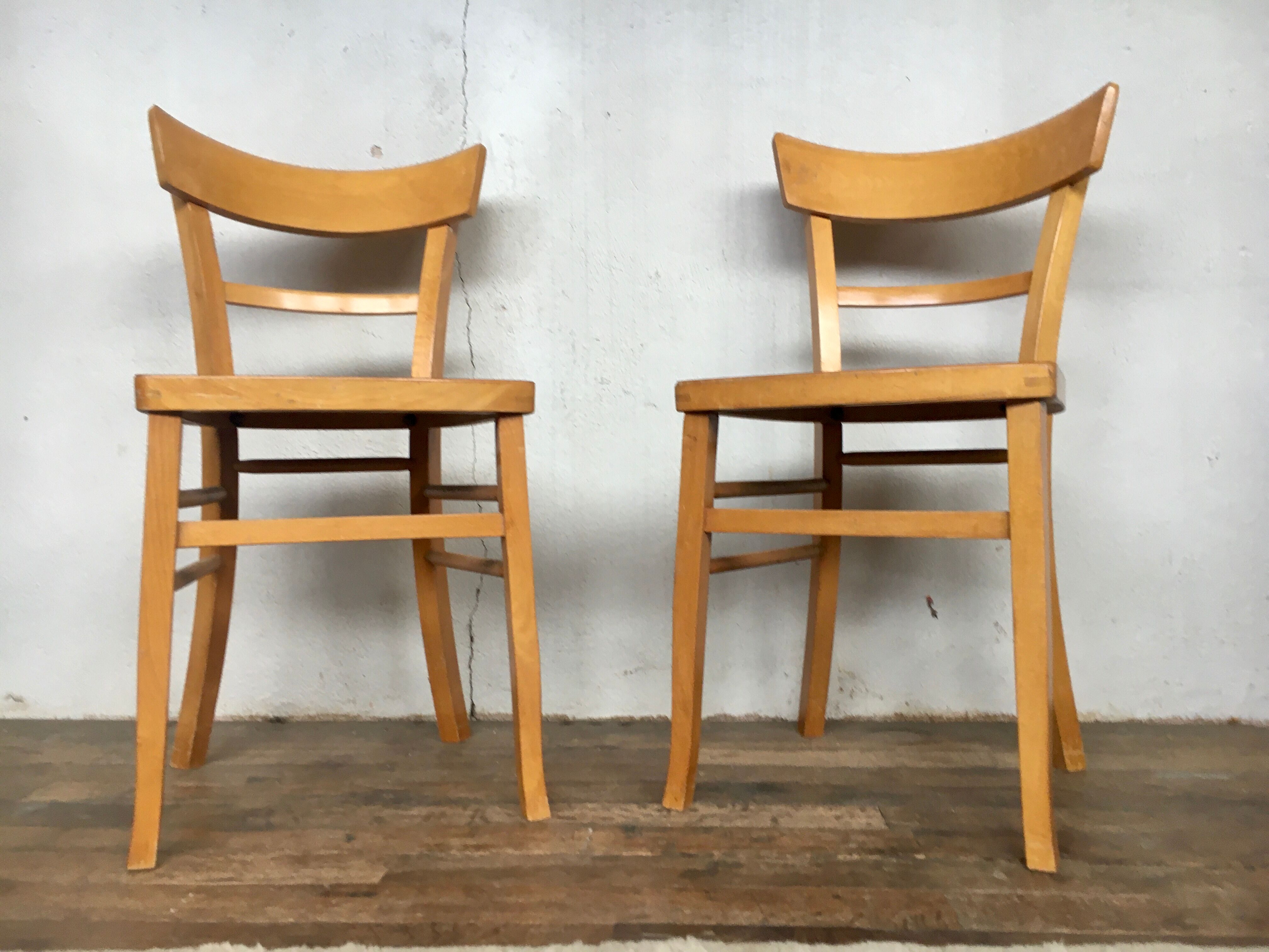 Pair of wooden chairs 1950