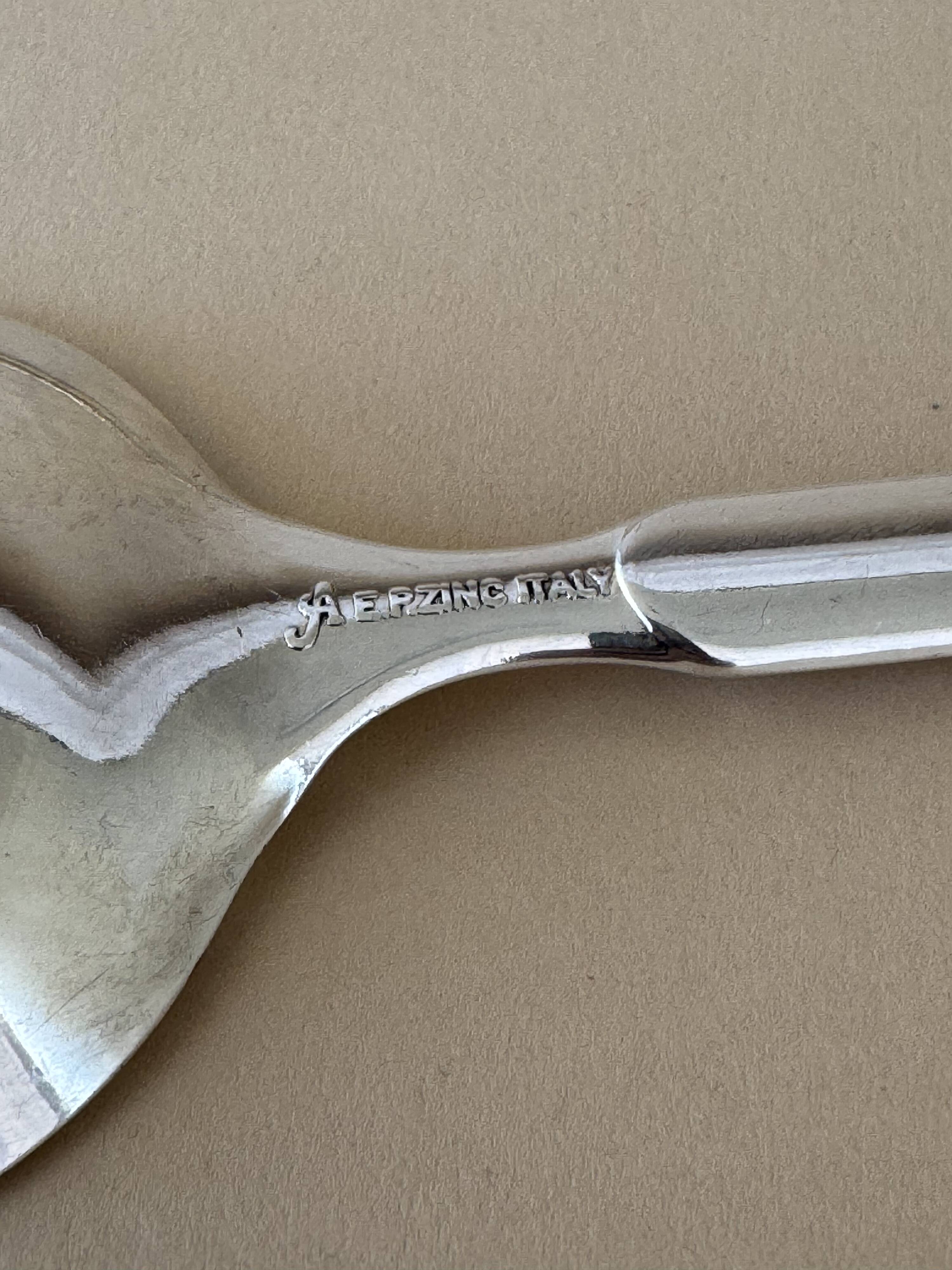 Italian 1960’s Vintage Pair Of Silver Plated Salad Utensils