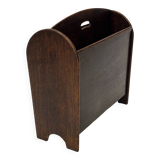 Art Deco Oak Newspaper Rack Magazine Rack 1950s design