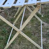 Set of 4 vintage folding chairs in metal and wood