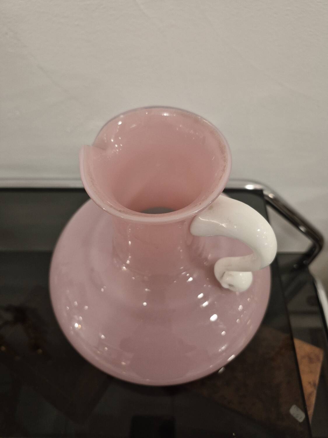 Vintage pink opaline pitcher