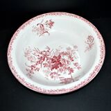 FONTANGES deep salad bowl in Sarreguemines earthenware with red decoration 28 cm