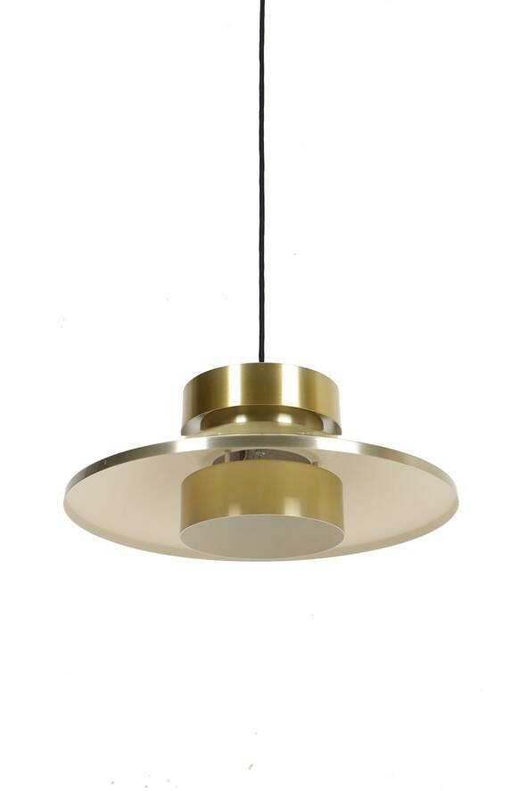 Lyskær Belysning “U.F.O” pendant lamp / Space Age / Danish modern design / gold / brass / aluminium / 1970s