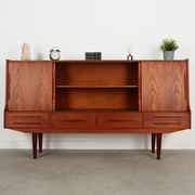 Teak highboard, Danish design, 1960s, production: Denmark