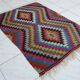 Vintage Turkish kilim, handwoven, 88x127 cm.