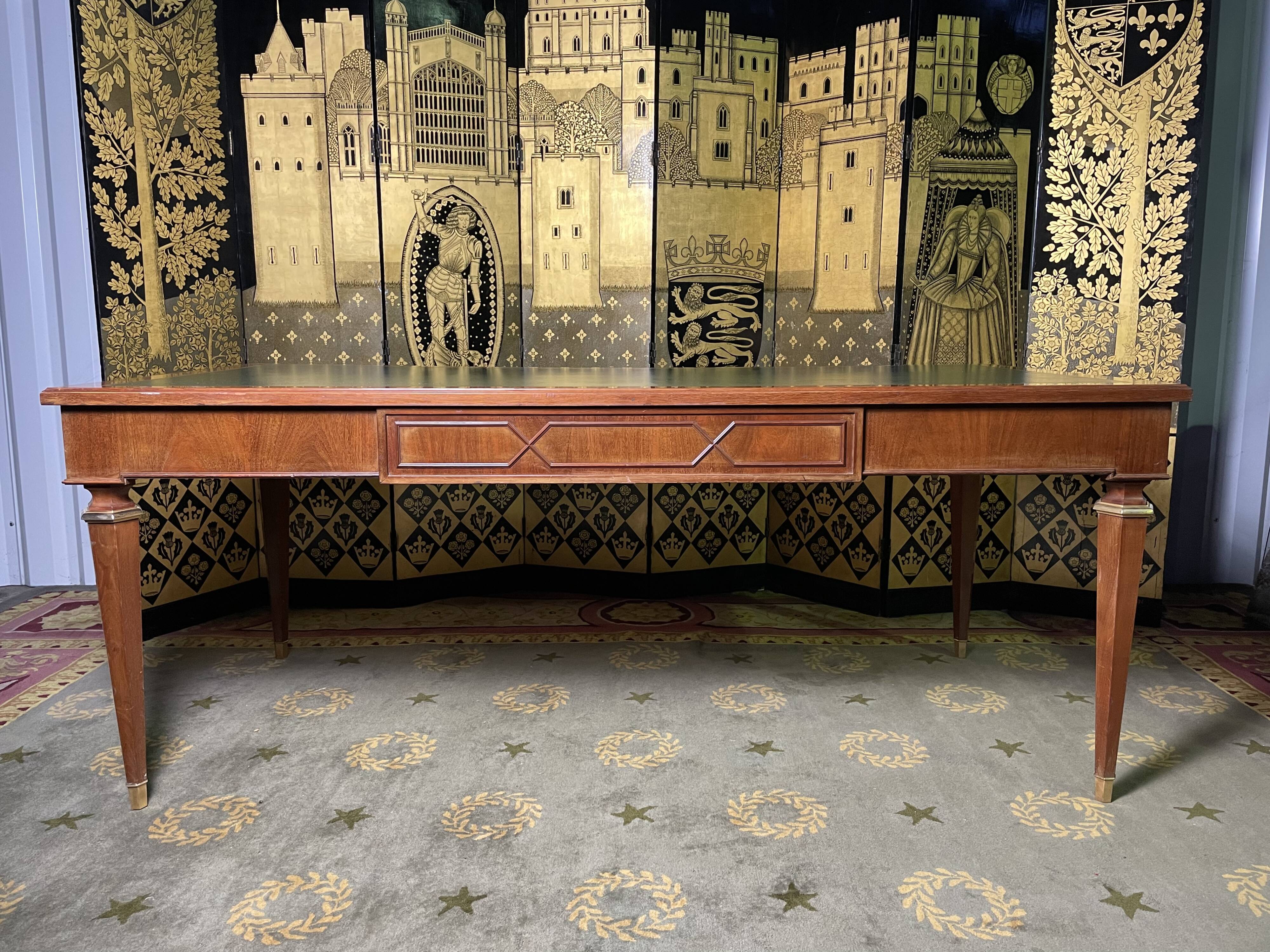 Louis XVI style flat desk in mahogany