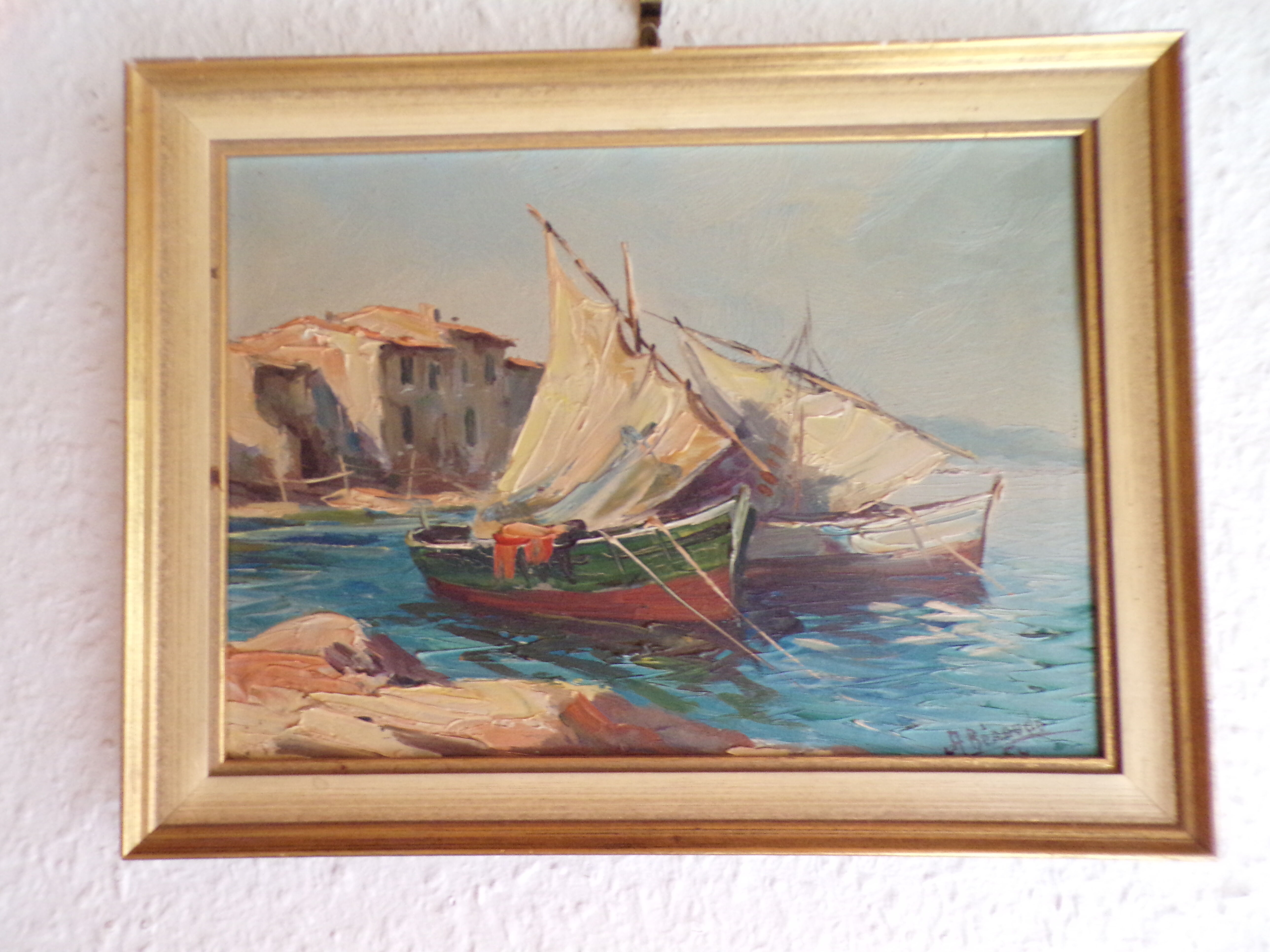 Signed marine painting