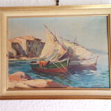 Signed marine painting