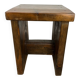 Tabouret brutaliste en bois massif style chalet