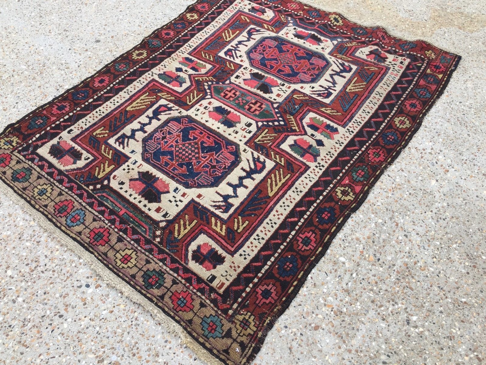 Tapis Kazak en laine oriental fait main 140x105cm
