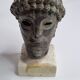 Head of Zeus in patinated plaster in imitation of bronze, 15 cm