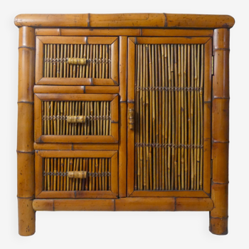 Vintage ethnic bamboo rattan chaffle furniture