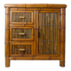 Meuble d'appoint chiffonnier en rotin bambou ethnique vintage