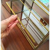 Vintage Mid Century Handmade Brass Wall Vitrine