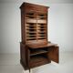1930s Dutch Oak Roll-Top Notary Cabinet / Archive Cabinet