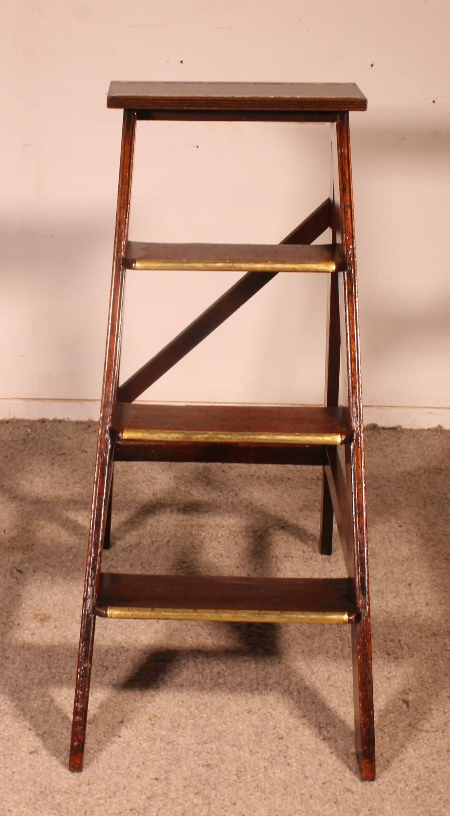 Escabeau, escalier de bibliothèque en acajou - 19° siècle