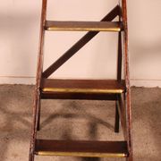 mahogany library step ladder - 19th century