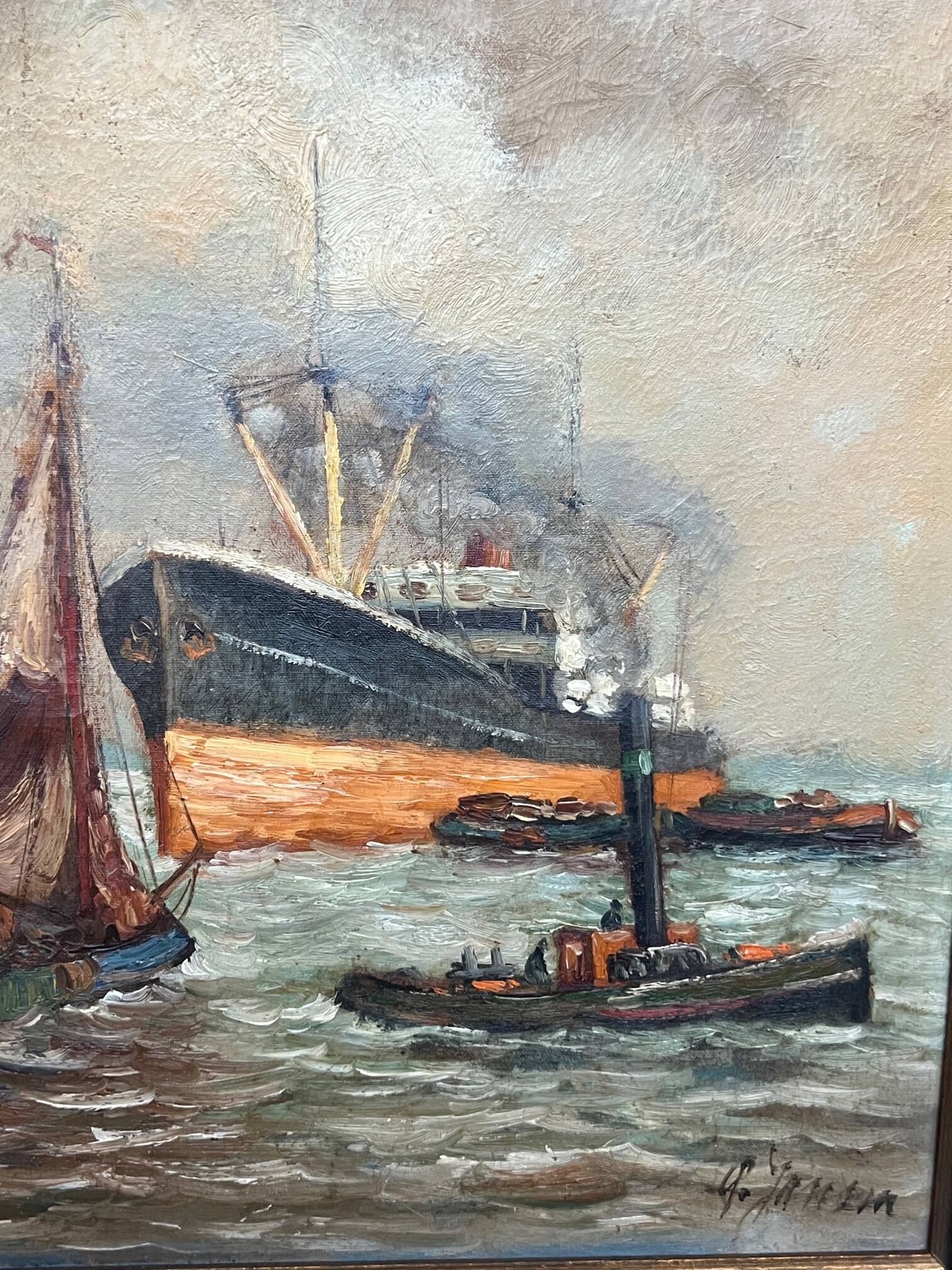 Alfred Jansen (1859-1935). "Seascape".