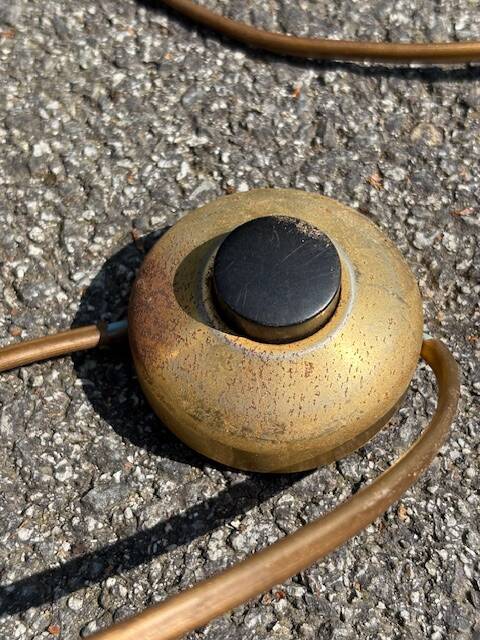 old floor lamp / gilded bronze light fixture / vintage