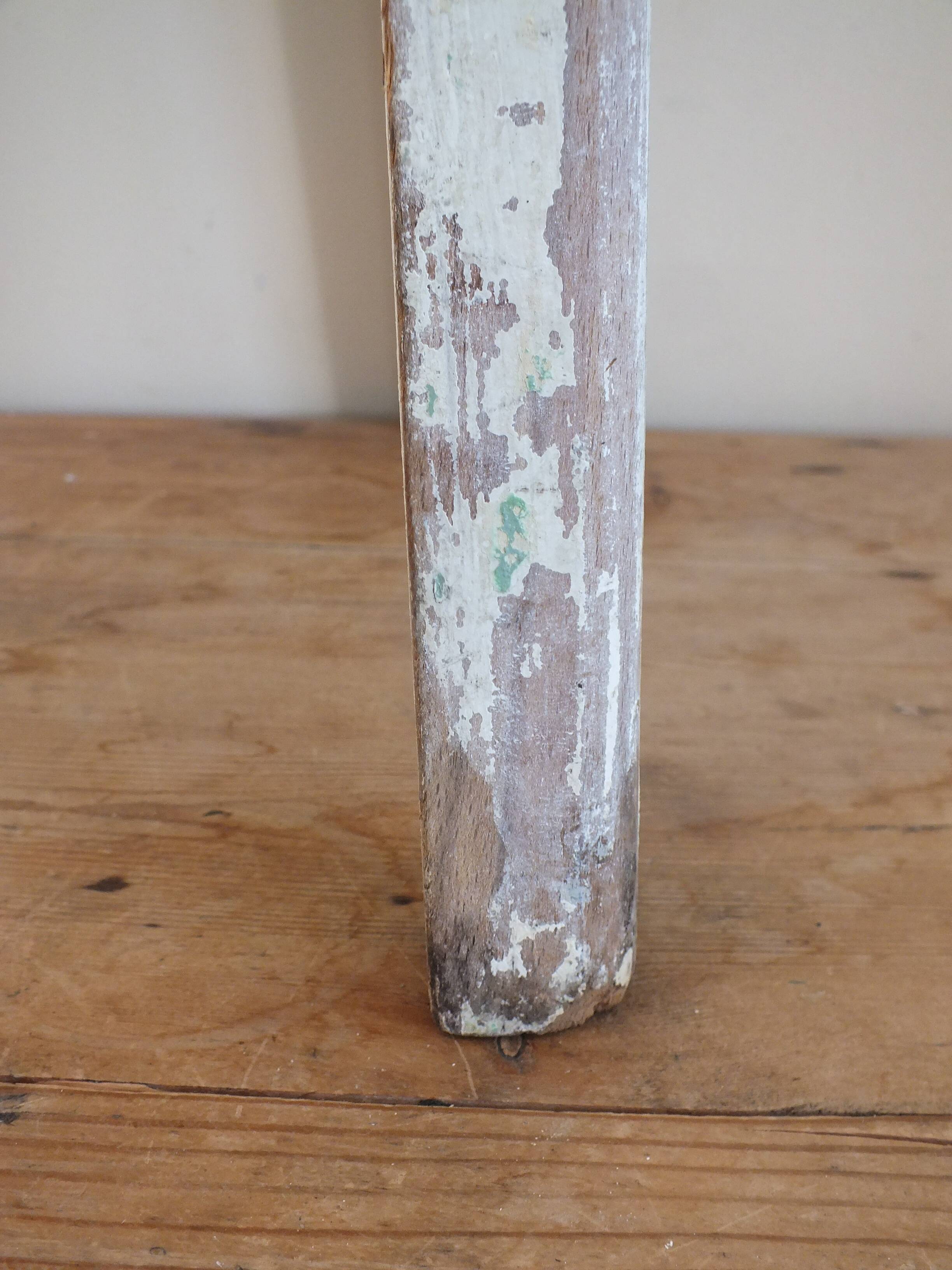 1950s chest stool in green and white painted wood