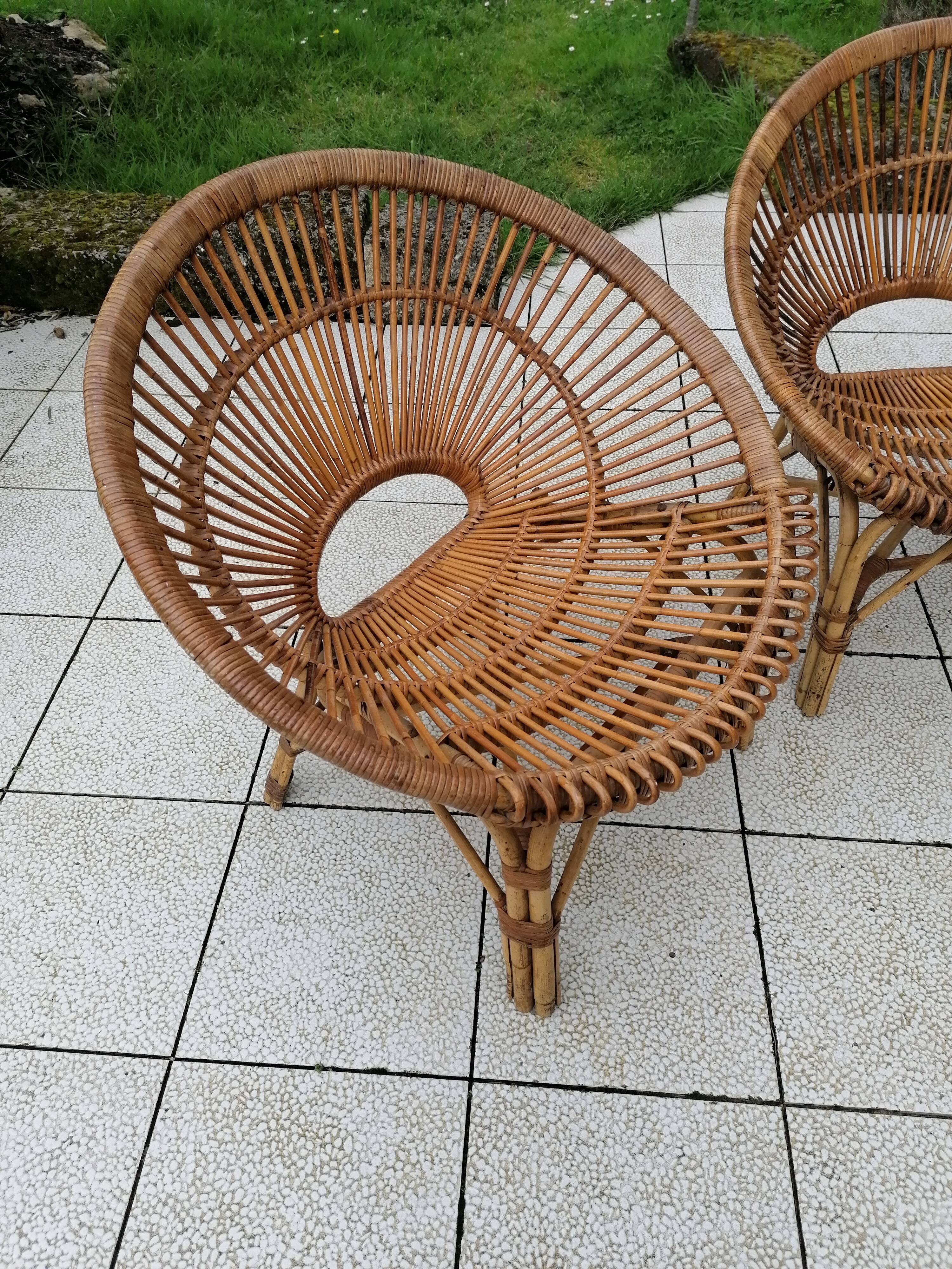 Pair of rattan chairs