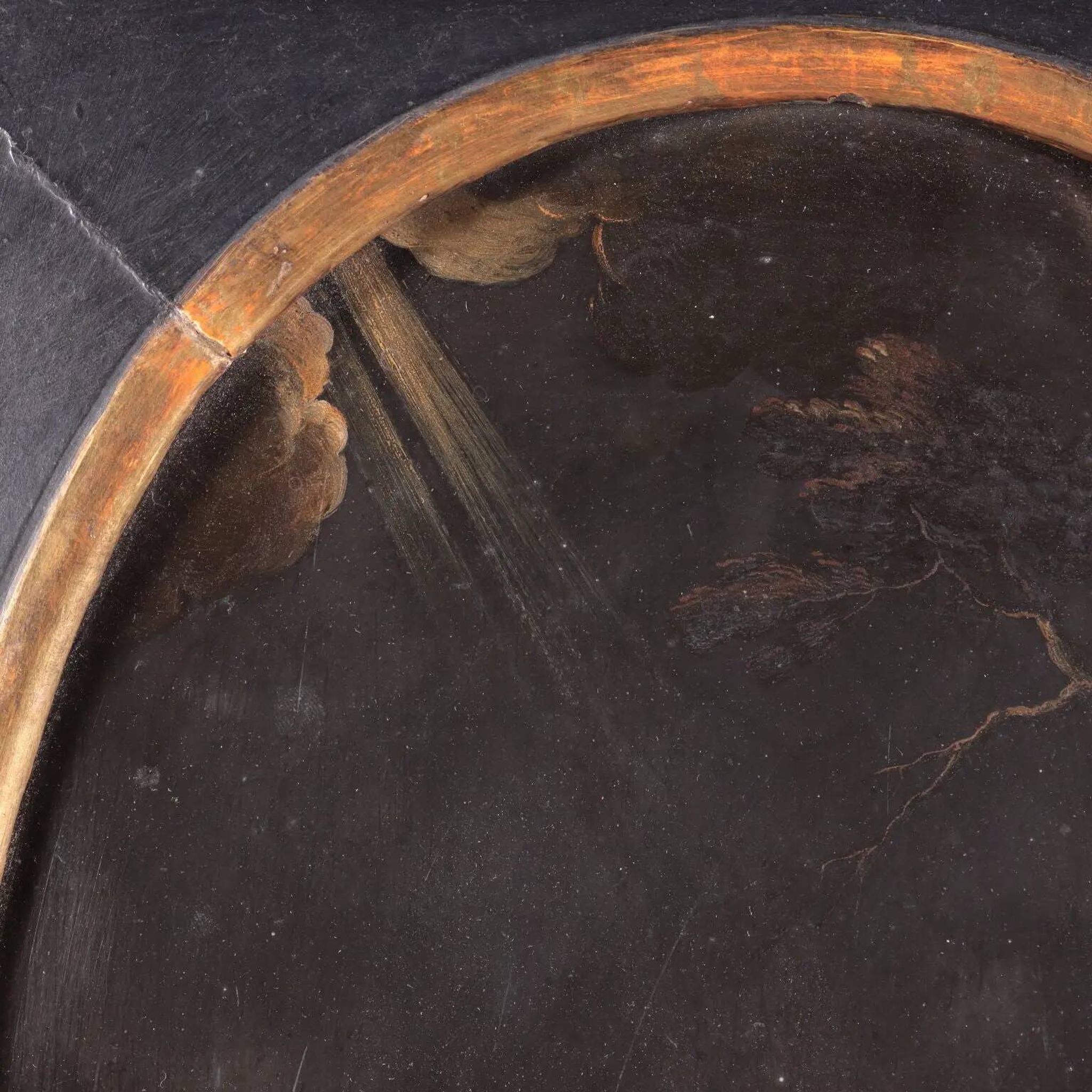Pair of old paintings on slate, religious subject, 17th century.