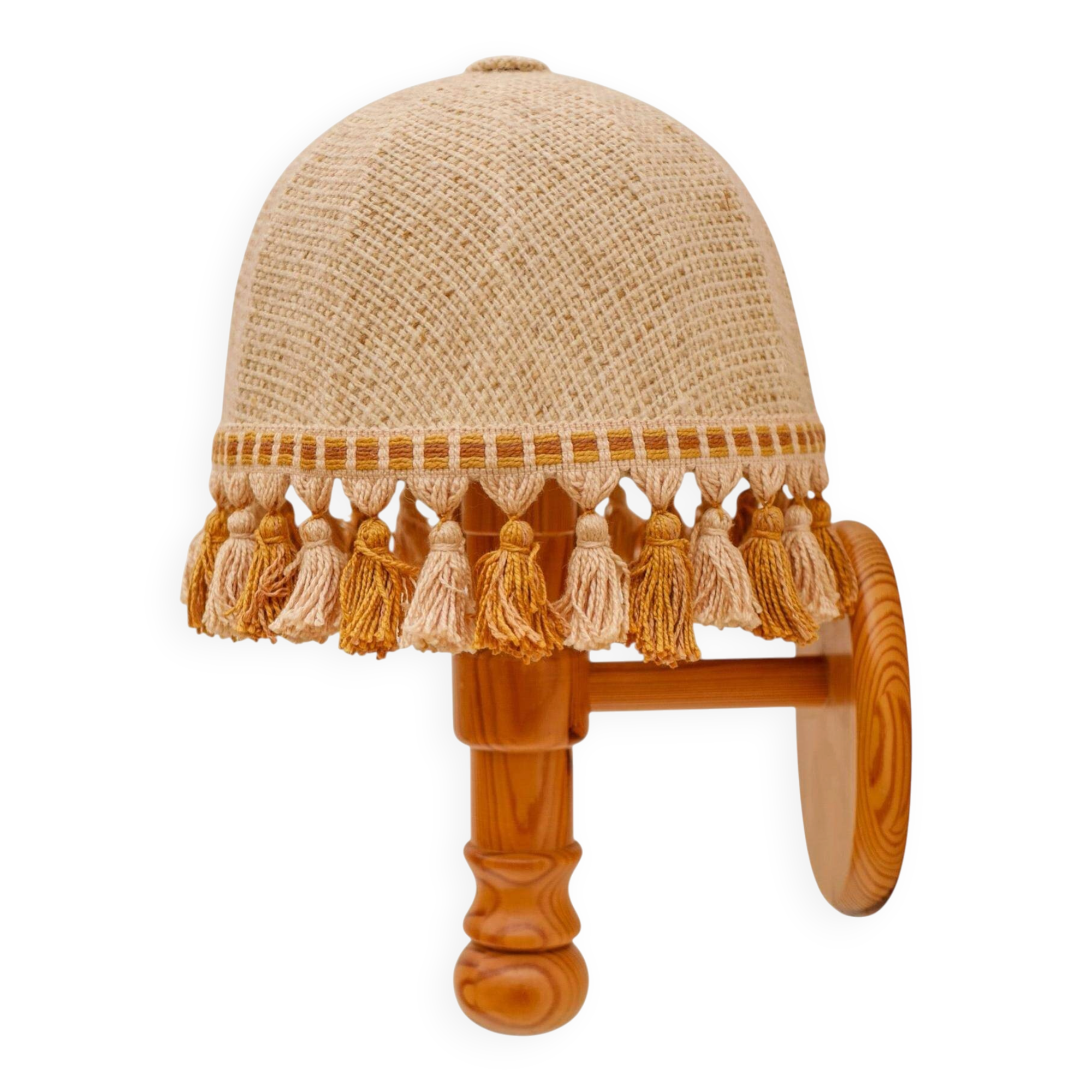 1970s Scandinavian Wall Sconce by Solbackens Svarveri in Pine