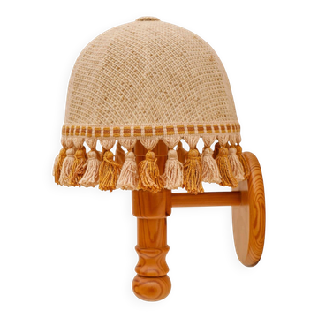 1970s Scandinavian Wall Sconce by Solbackens Svarveri in Pine