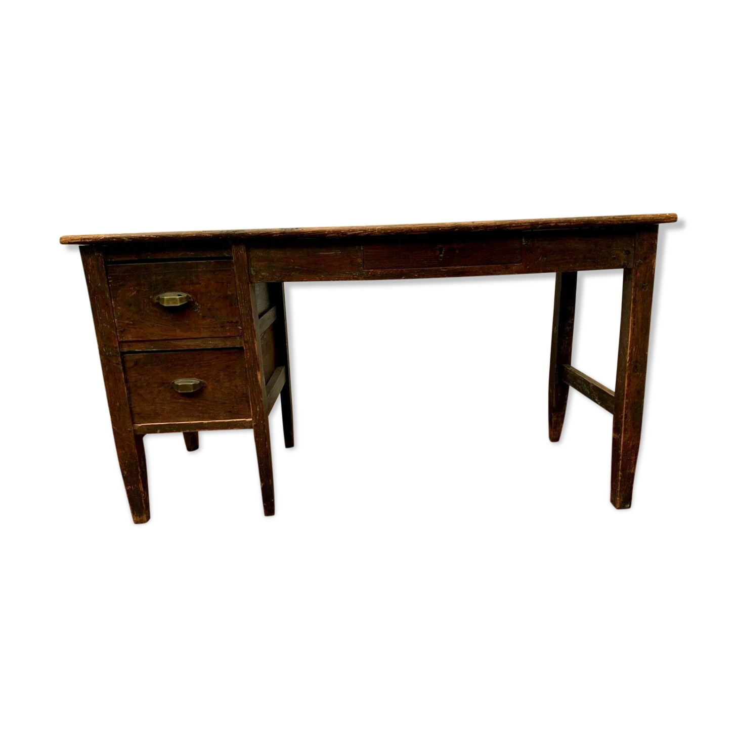 Rustic desk in solid fir tray wood 19th century