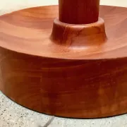 Teak Floor Lamp with Lampshade in Wild Silk, Denmark 1960s