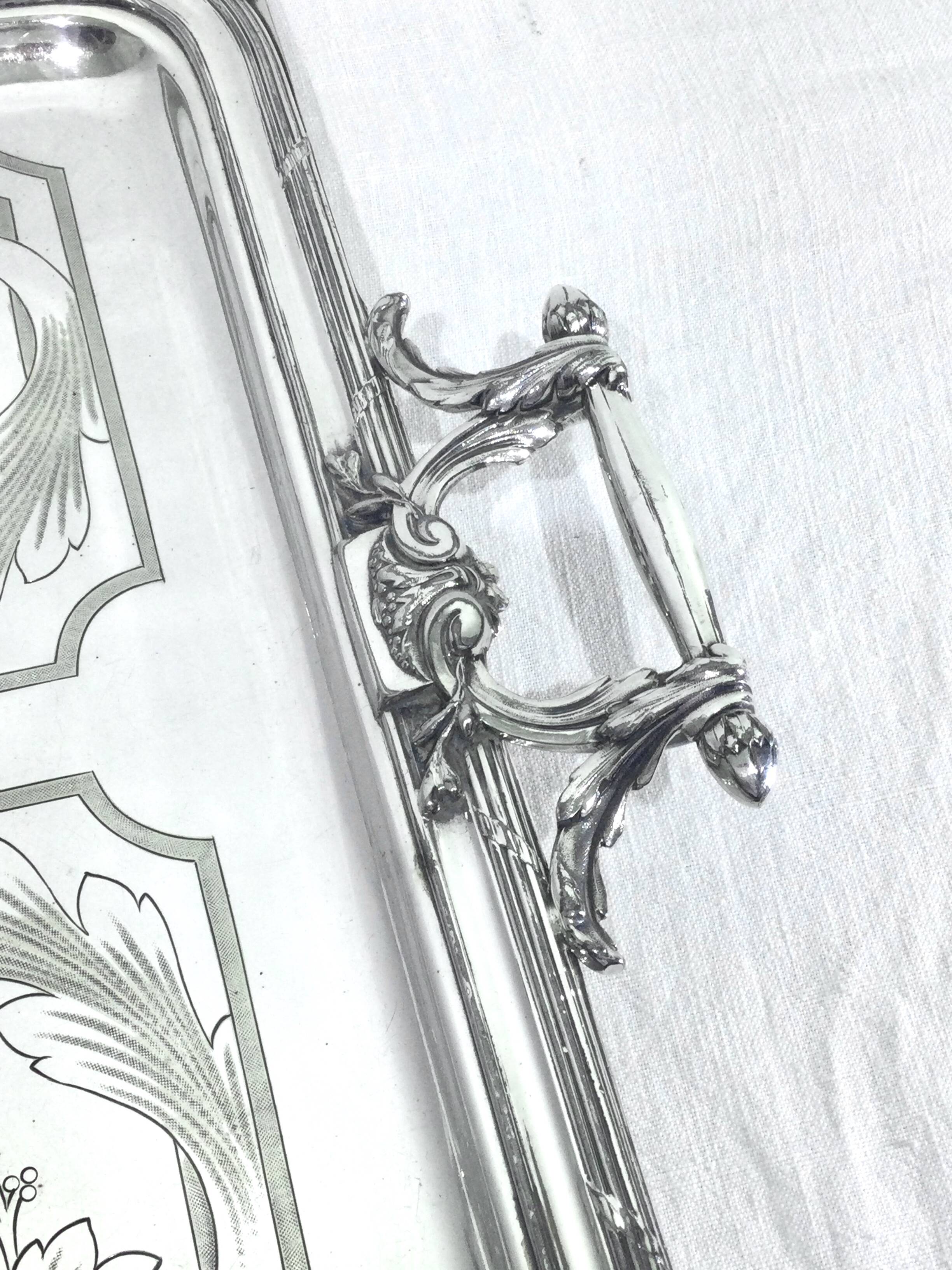 Gallia - Silver metal serving tray
