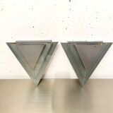 Pair of plexiglass and metal wall lamps, 1980