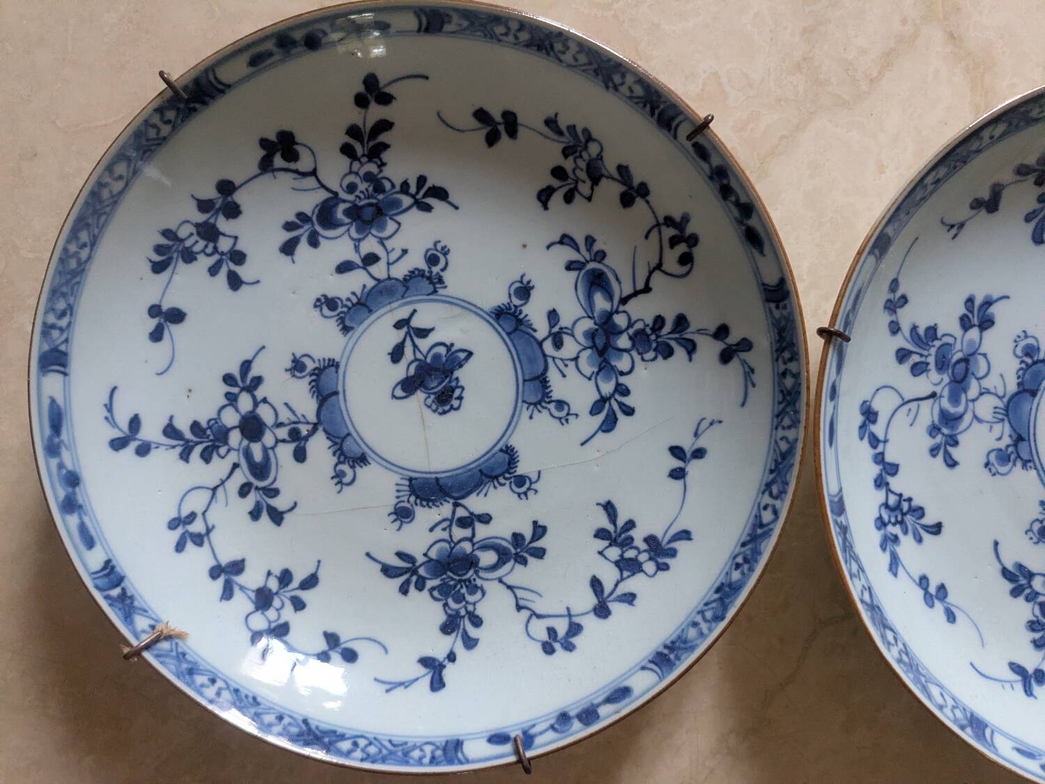 Two Chinese soup plates