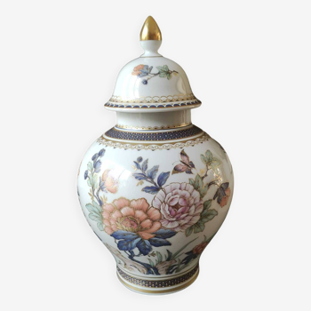 Vase à couvercle/Potiche décorative/Pot à thé, gingembre. Style Asiatique. AK Kaiser. Mod Duchesse.  Signé Nossek