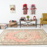 5x9 Madallion Pastel Vintage Rug, 263x160Cm
