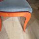 Rare - Set of 4 Louis Philippe/restoration style chairs with medallion - Colour blue / cherry wood
