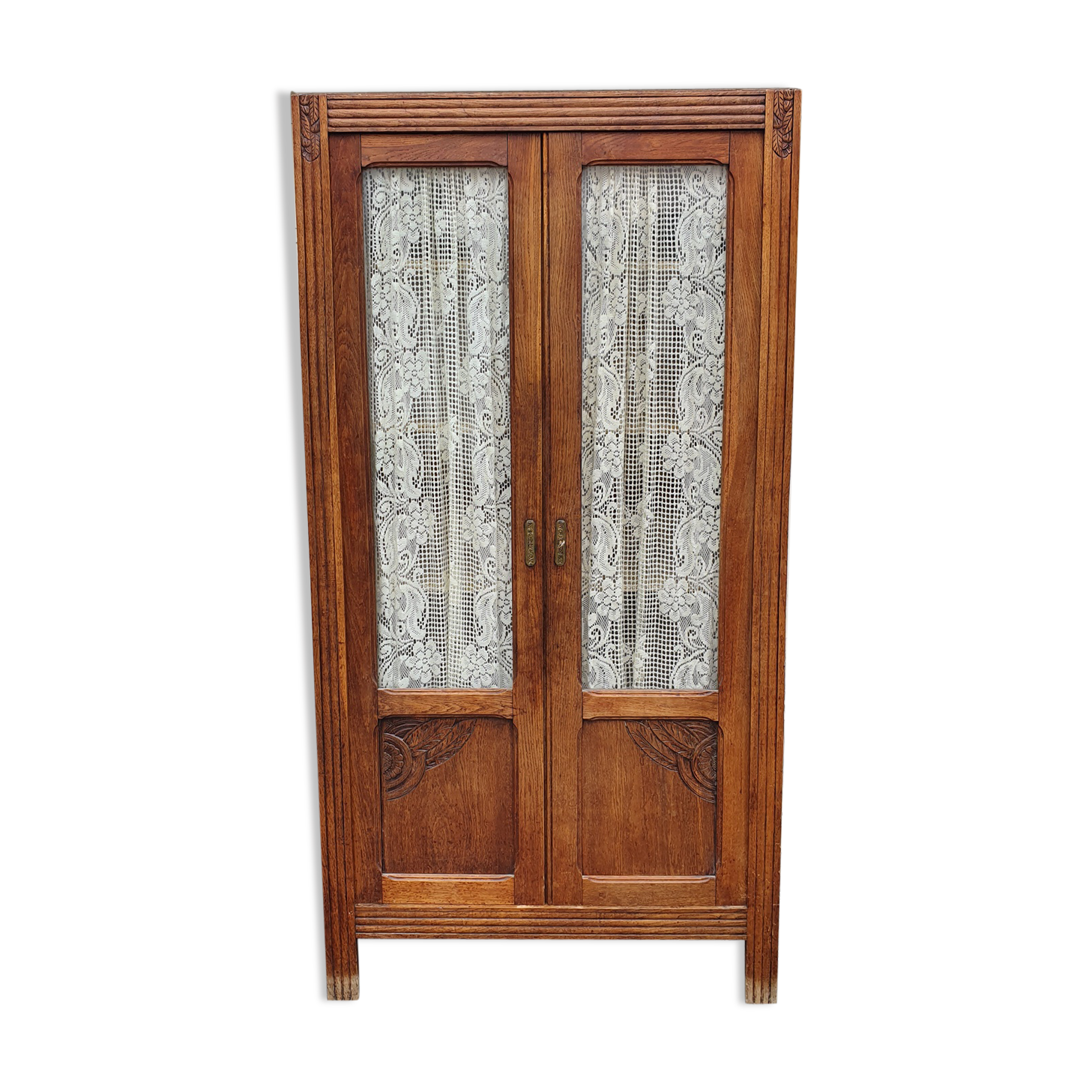 Glass door cabinet, kitchen cabinet, kitchen, library, vintage, 1940s