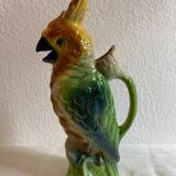 Antique earthenware pitcher Saint-Clément – Parrot model
