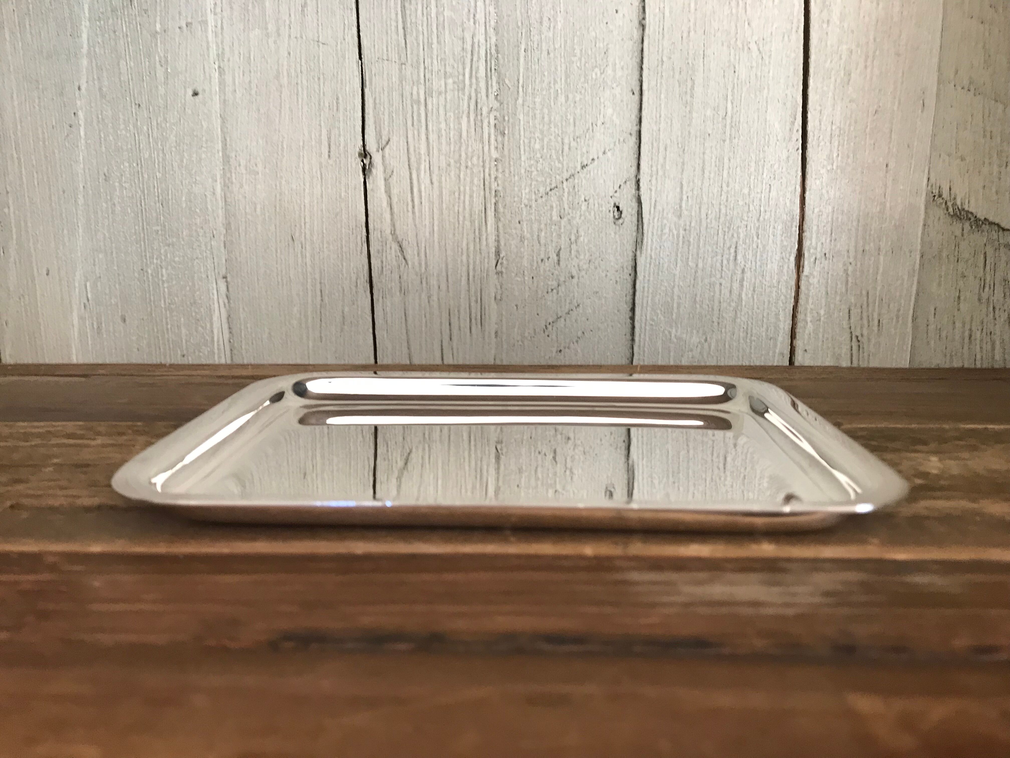 Small tray New silver metal