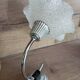 Vintage silver metal wall light and perpex corolla