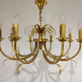 Lustre en laiton et ananas chromé années 1970