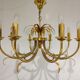 Brass and chrome pineapple chandelier, 1970s