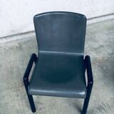 Postmodern Leather Dining Chairs, Italy, 1980s, Set of 4