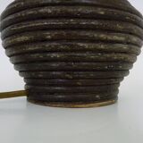 Bedside lamp, table lamp in rattan, bamboo Louis Sognot. 50s